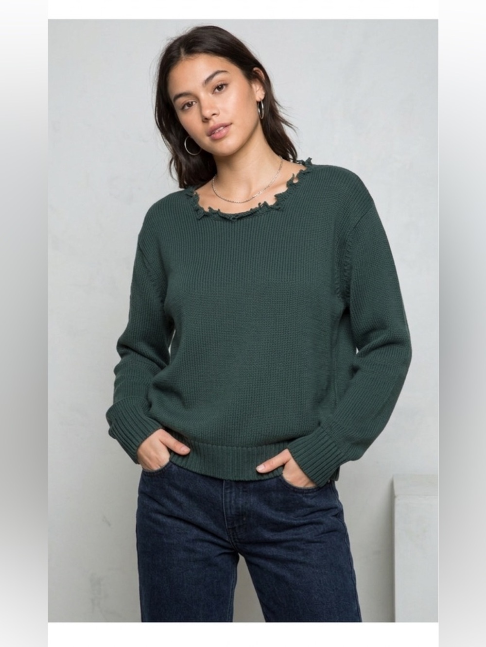 John Galt (Brandy Melville) Distressed Cotton Knit Sweater